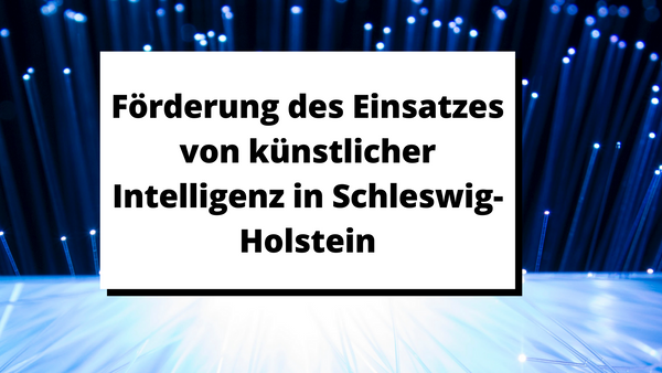 Förderung des
Einsatzes von künstlicher Intelligenz in
Schleswig-Holstein